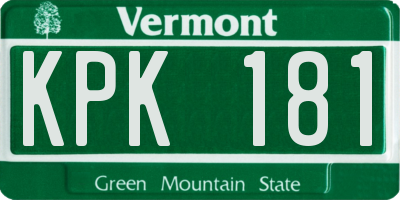 VT license plate KPK181