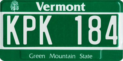 VT license plate KPK184