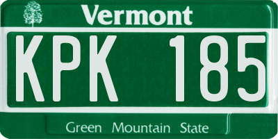 VT license plate KPK185