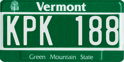 VT license plate KPK188