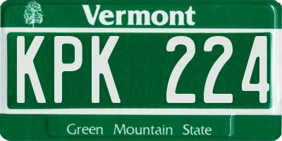 VT license plate KPK224