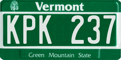 VT license plate KPK237