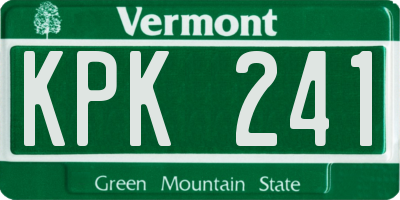 VT license plate KPK241