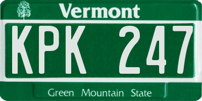 VT license plate KPK247