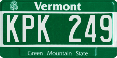 VT license plate KPK249