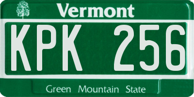VT license plate KPK256
