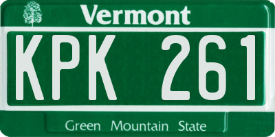 VT license plate KPK261