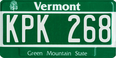 VT license plate KPK268