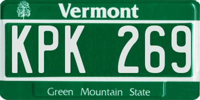 VT license plate KPK269