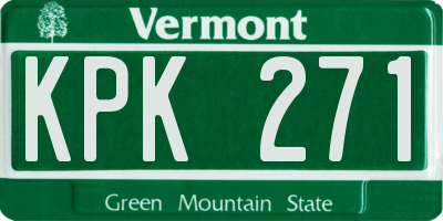 VT license plate KPK271