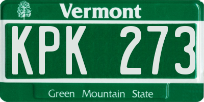 VT license plate KPK273