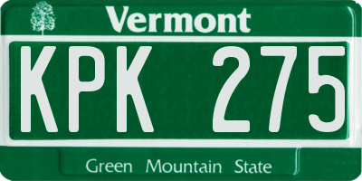VT license plate KPK275