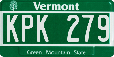 VT license plate KPK279