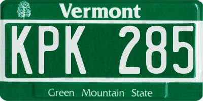 VT license plate KPK285
