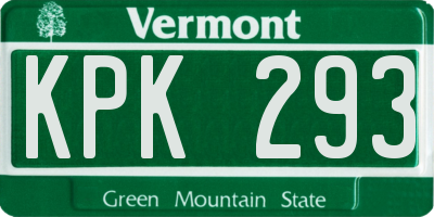 VT license plate KPK293