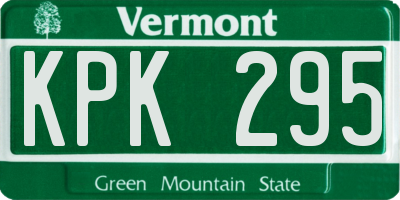 VT license plate KPK295