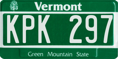 VT license plate KPK297