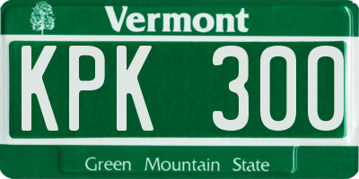 VT license plate KPK300