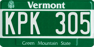 VT license plate KPK305