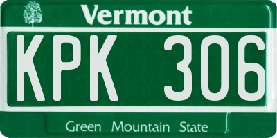 VT license plate KPK306