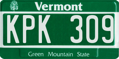VT license plate KPK309