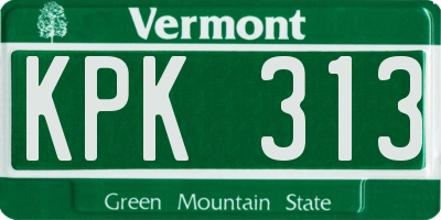 VT license plate KPK313
