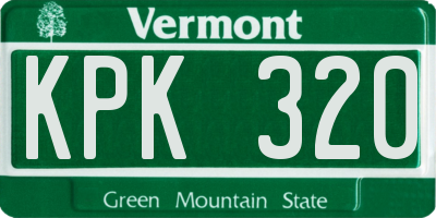 VT license plate KPK320