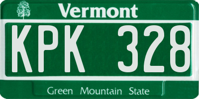 VT license plate KPK328