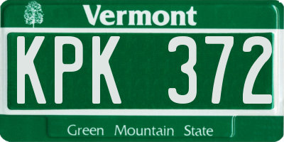 VT license plate KPK372