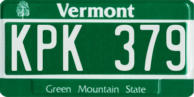 VT license plate KPK379