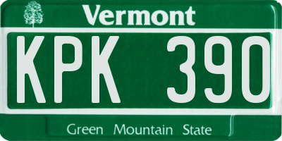VT license plate KPK390