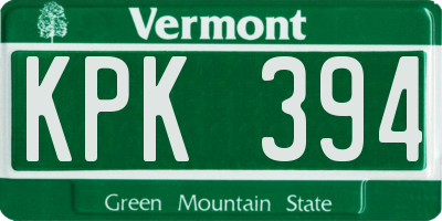 VT license plate KPK394