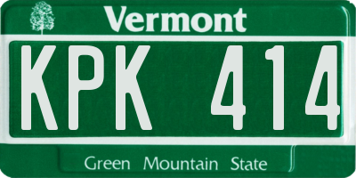 VT license plate KPK414