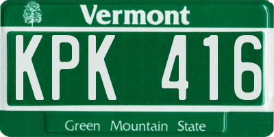 VT license plate KPK416