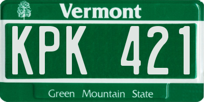 VT license plate KPK421