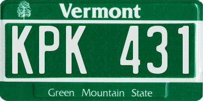 VT license plate KPK431