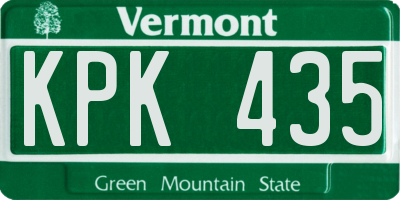 VT license plate KPK435