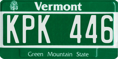VT license plate KPK446