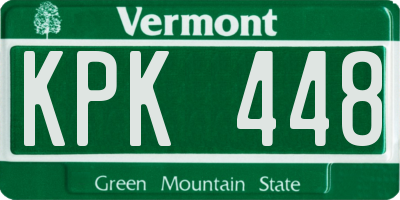 VT license plate KPK448