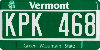 VT license plate KPK468