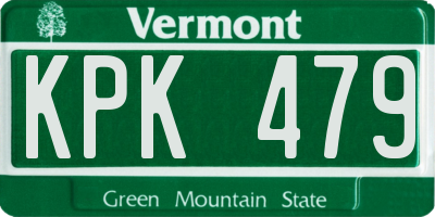 VT license plate KPK479