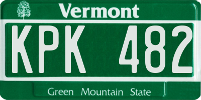 VT license plate KPK482