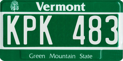 VT license plate KPK483
