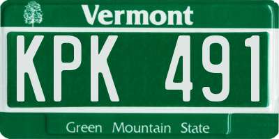 VT license plate KPK491