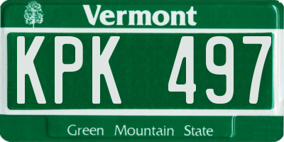 VT license plate KPK497