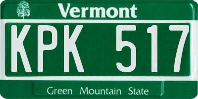 VT license plate KPK517