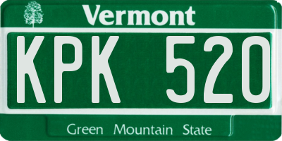 VT license plate KPK520