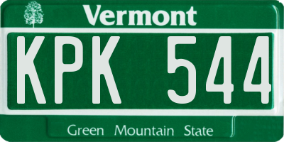 VT license plate KPK544