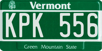 VT license plate KPK556