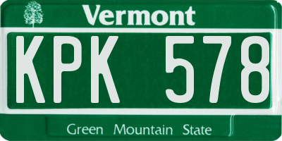VT license plate KPK578